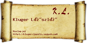 Kluger László névjegykártya
